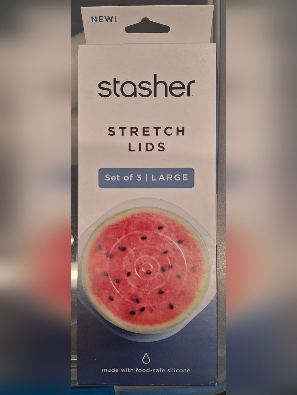 Set of 3 Stasher Stretch Lids Large Reusable New
